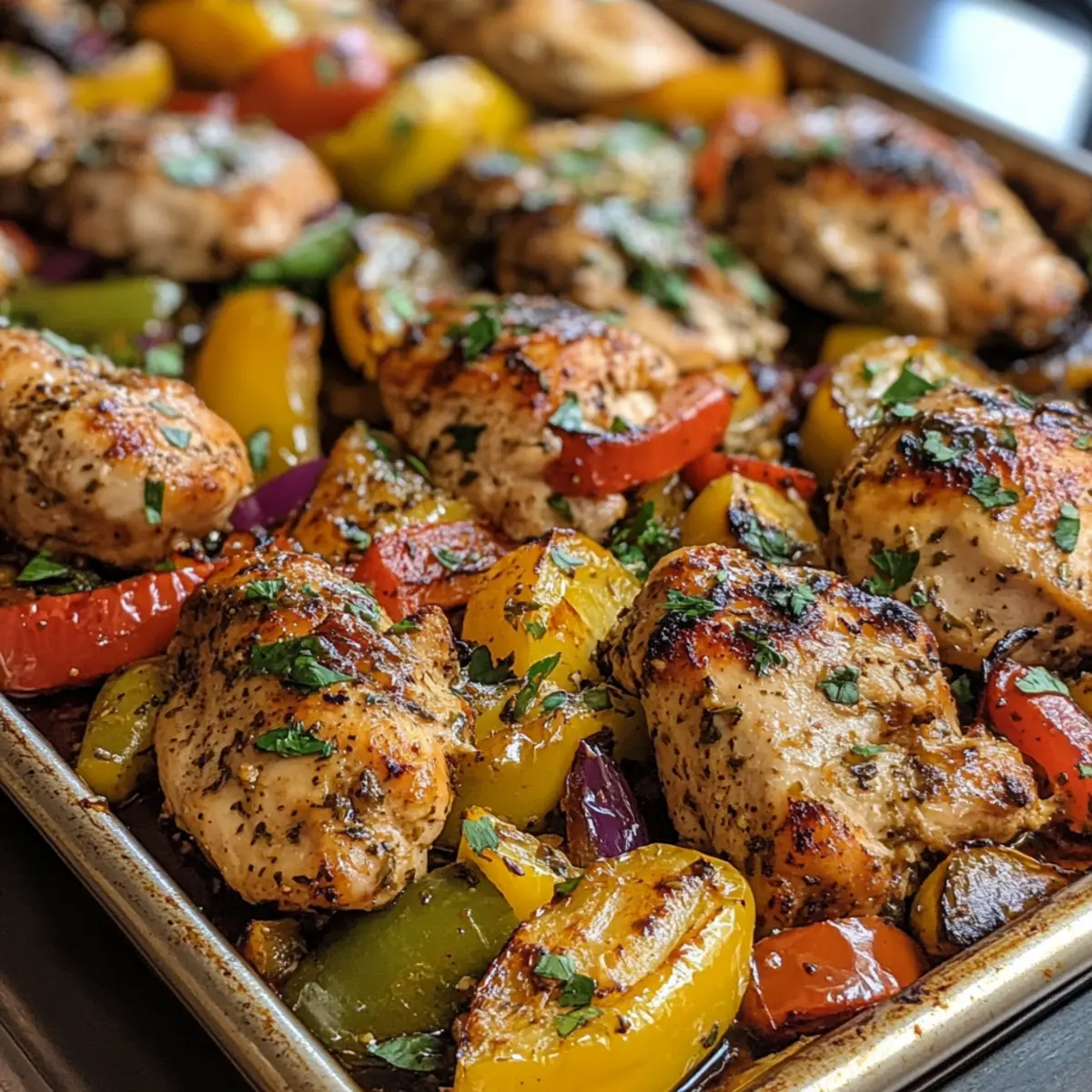 Sheet-Pan Greek Chicken and Bell Peppers