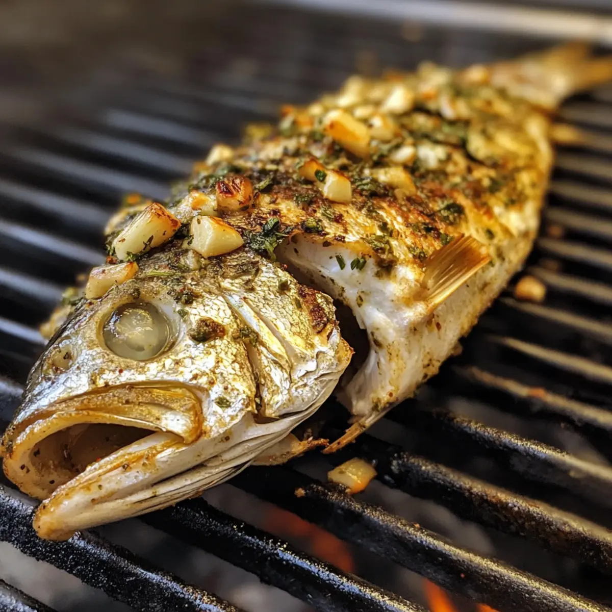Garlic-Herb Roasted Whole Snapper on the Grill