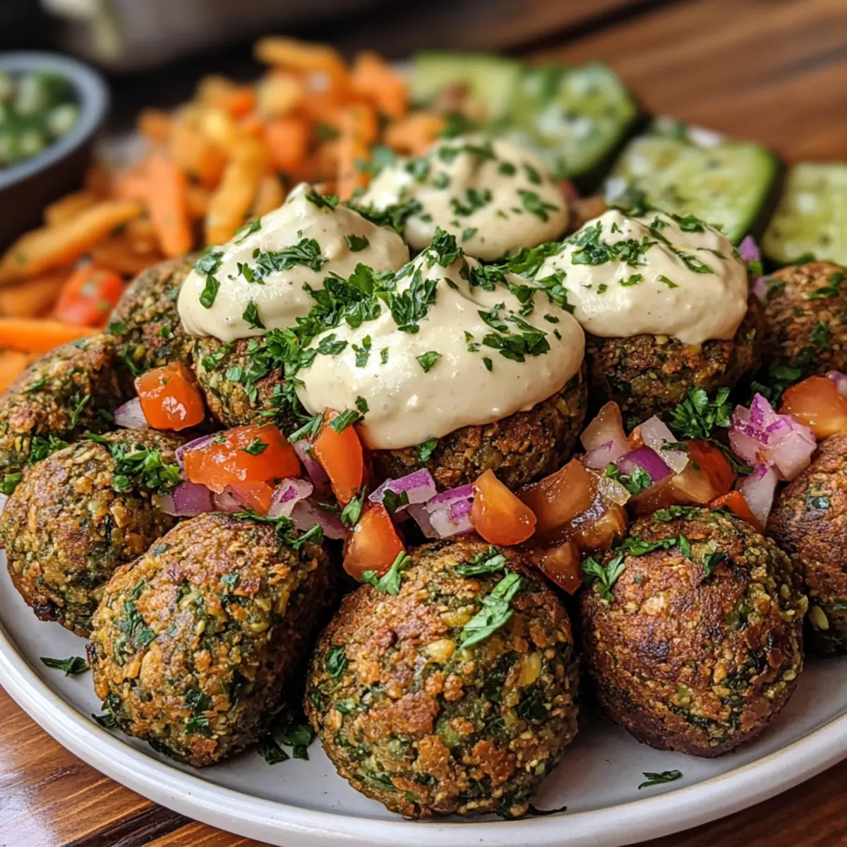 Baked Falafel Platters with Whipped Tahini recipe