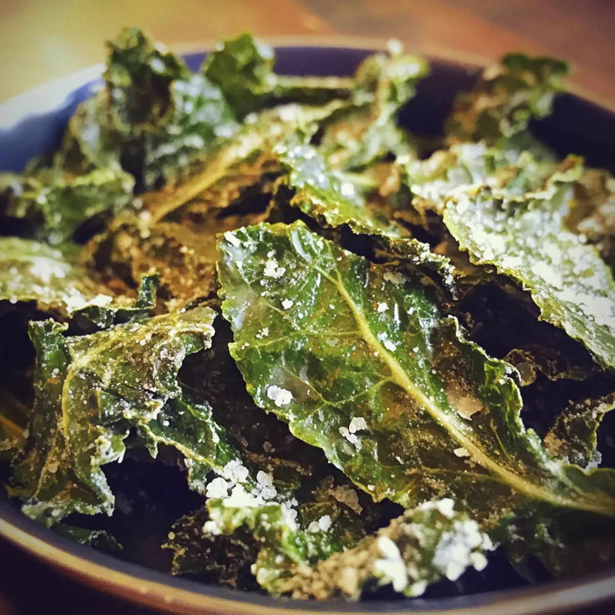 Crispy Baked Kale Chips with Sea Salt