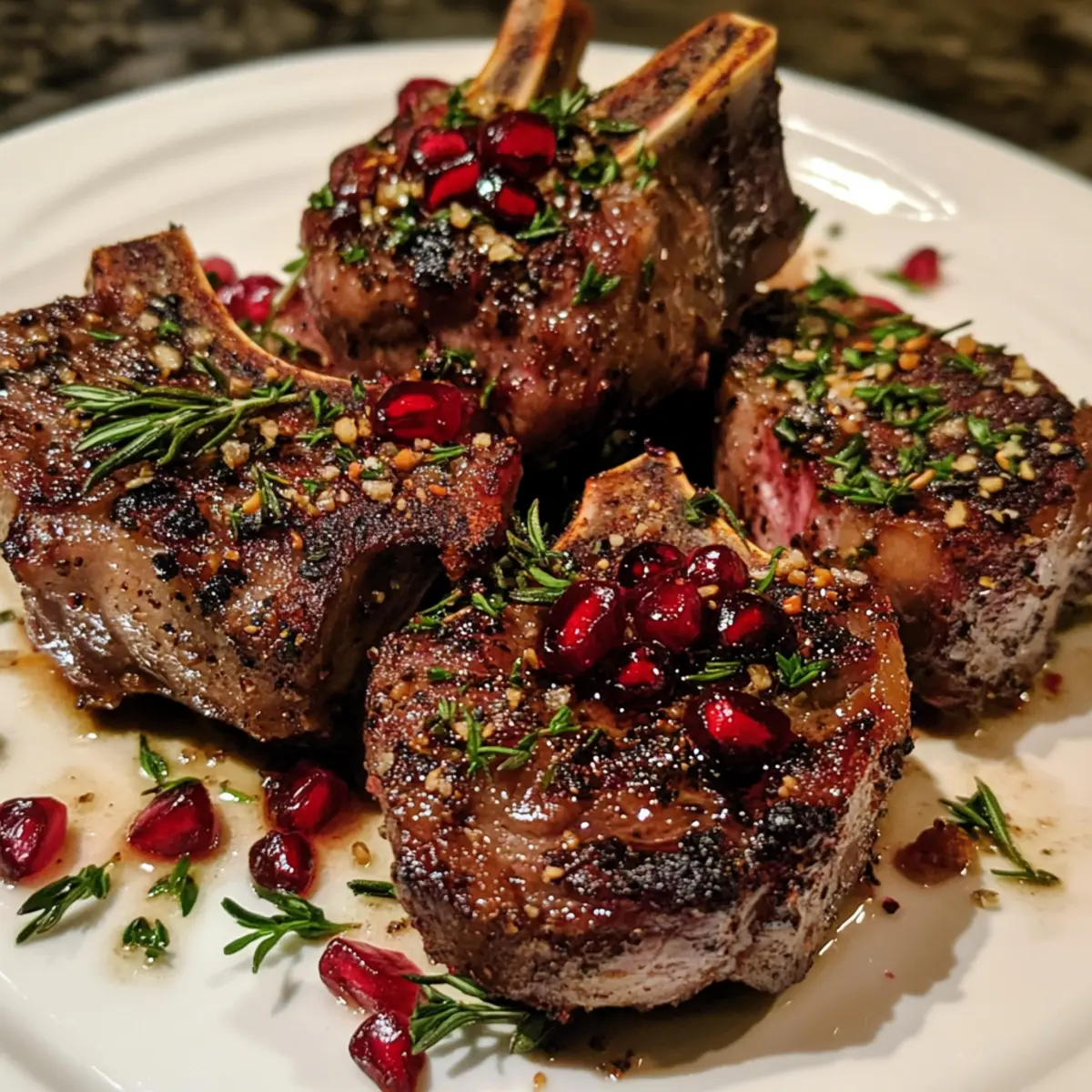 Roasted Lamb Chops with Pomegranate Rub