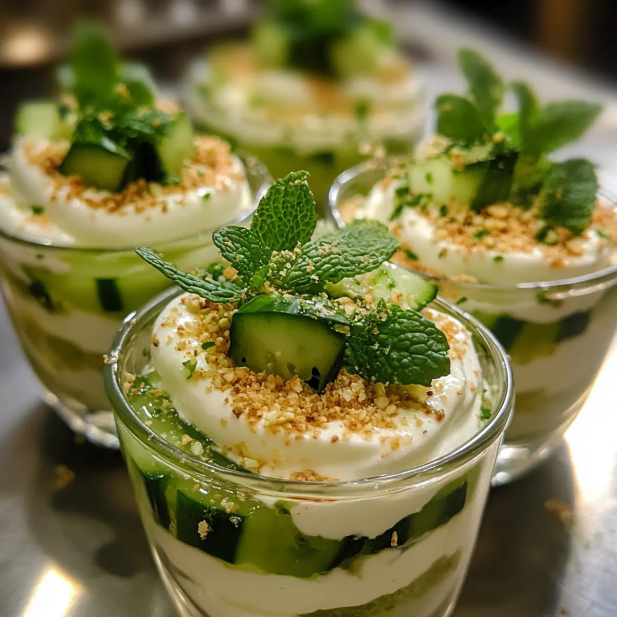 Cucumber and Mint Labneh Parfaits