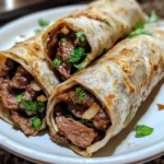 Garlic-Ginger Beef Strips in Flour Wrap