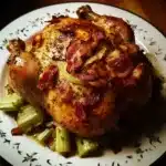 Roasted Chicken Stuffed with Bacon and Celery
