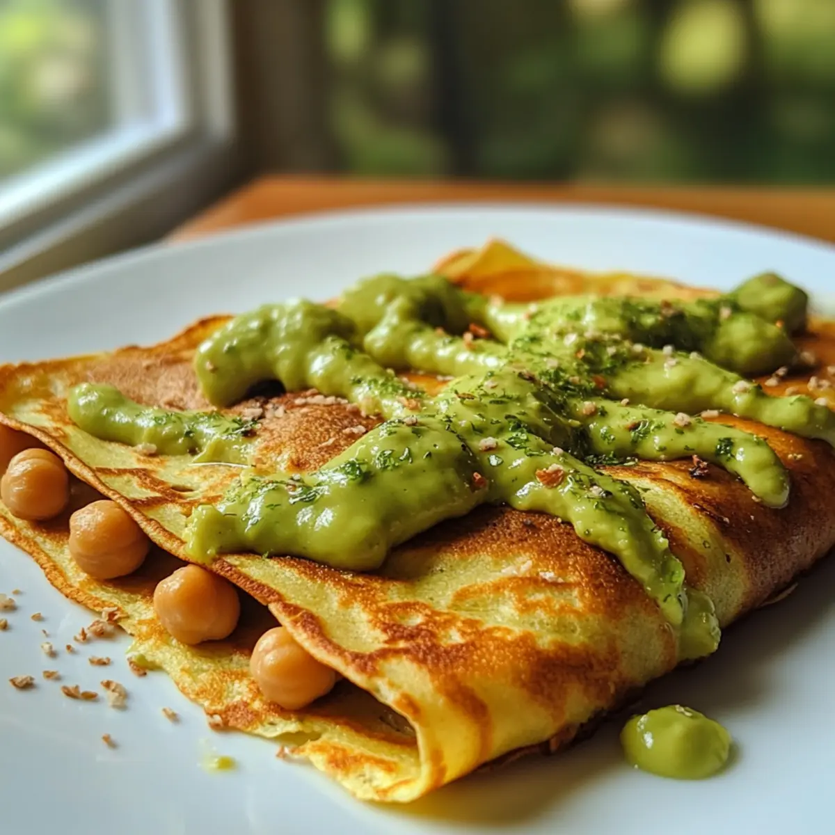 Roasted Chickpea and Avocado Crepes recipe
