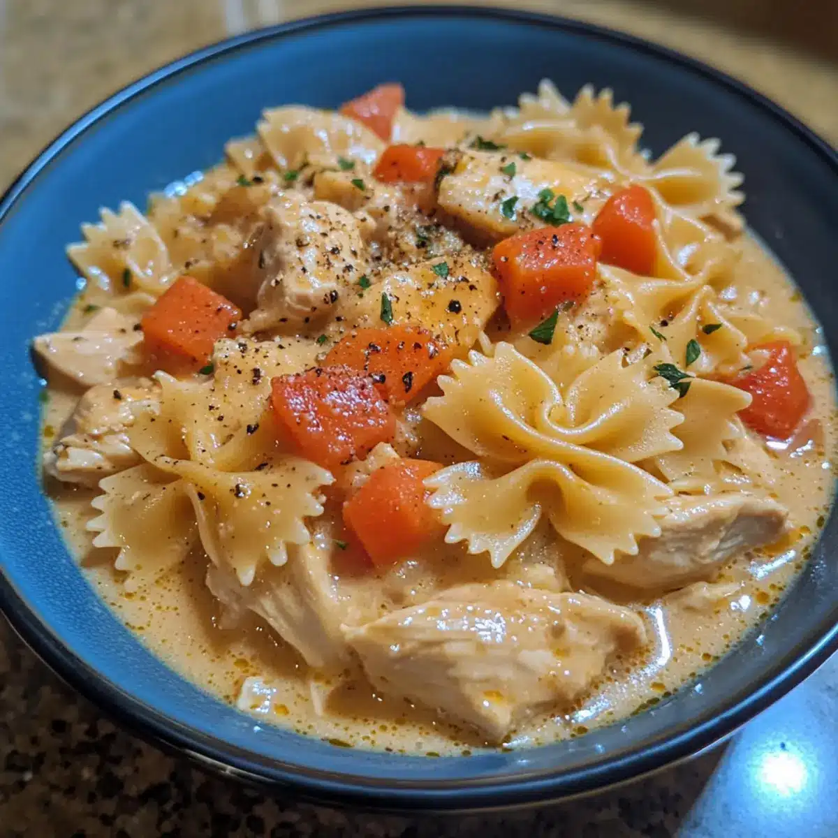 Creamy Bowtie Pasta and Chicken Stew