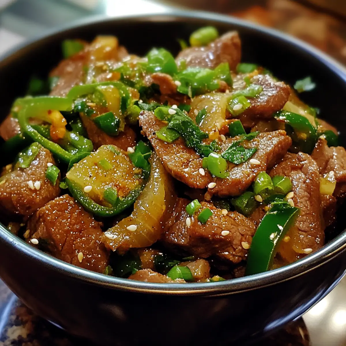 Lamb and Green Chili Garlic Toss recipe