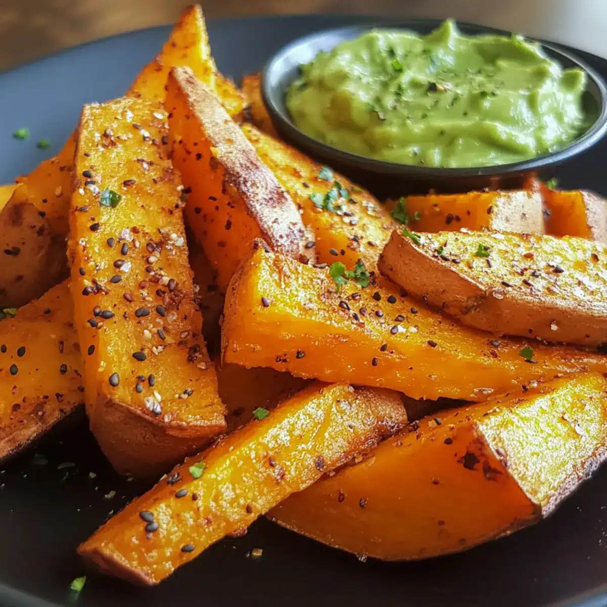 Sweet Potato Wedges with Avocado Dip