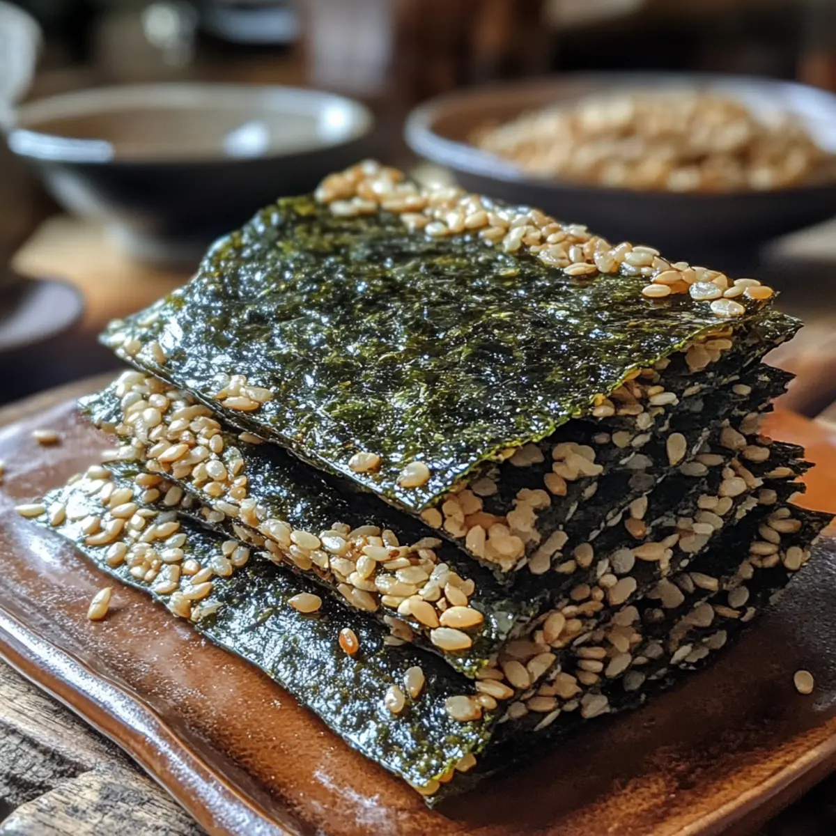 Crispy Seaweed Snacks with Brown Rice