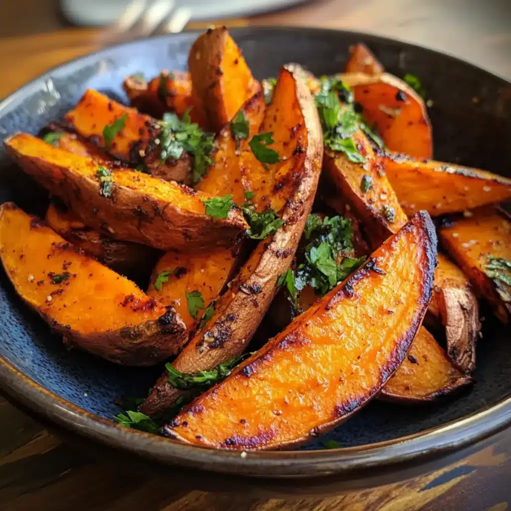 Harissa Roasted Sweet Potato Wedges recipe