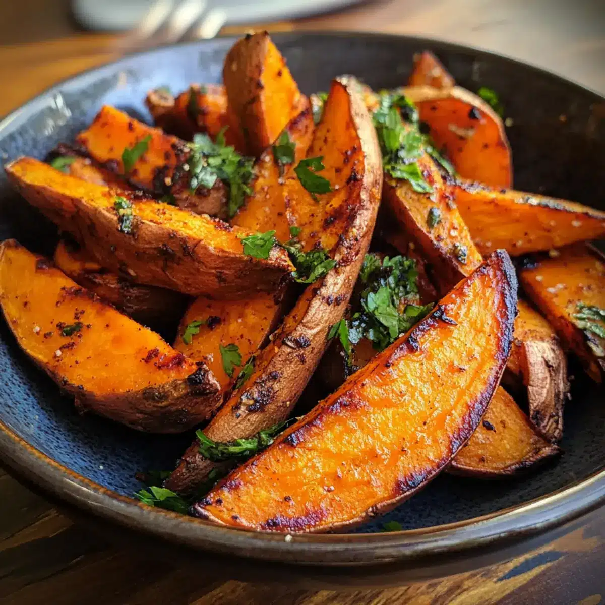 Harissa Roasted Sweet Potato Wedges recipe