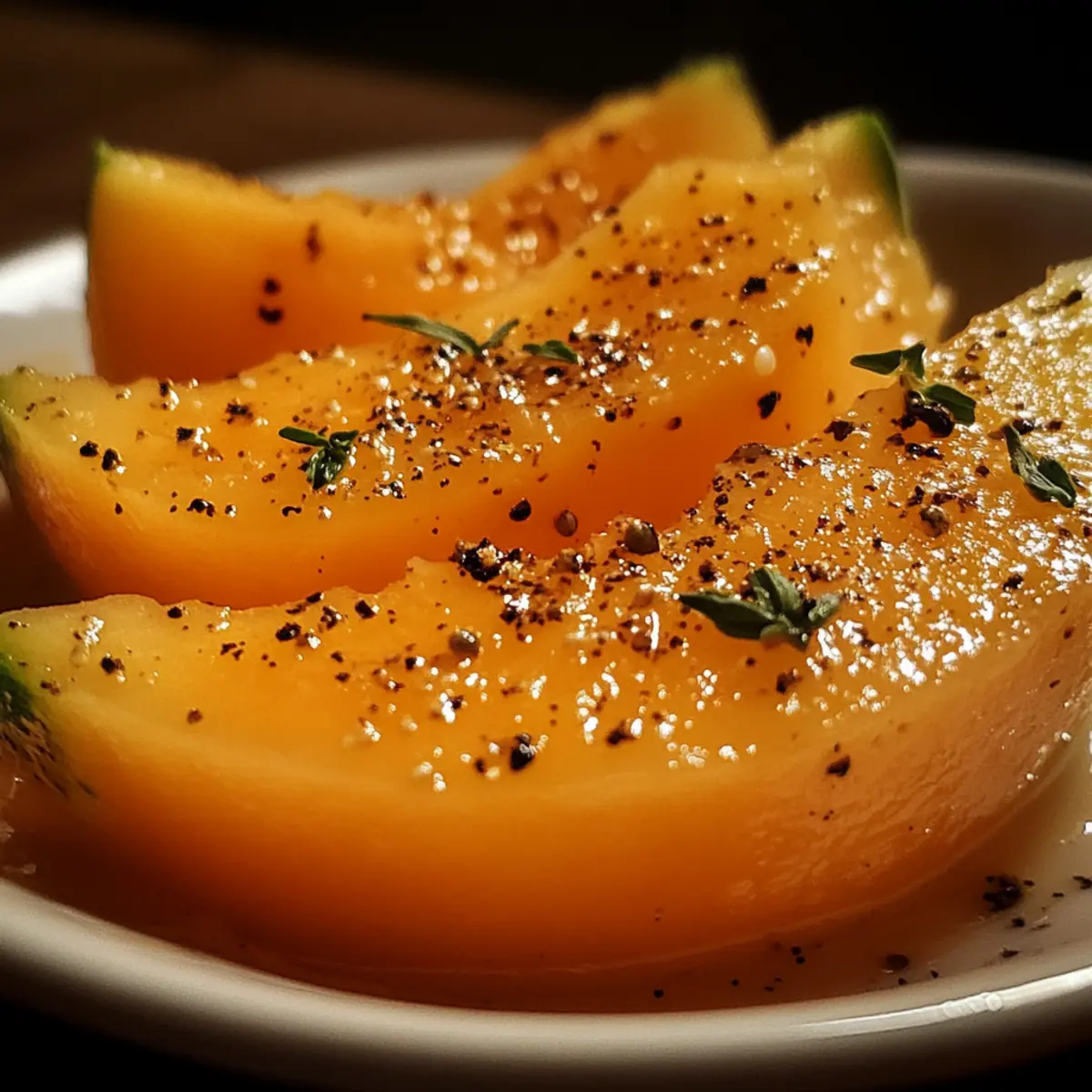 Honeyed Cantaloupe with Black Pepper