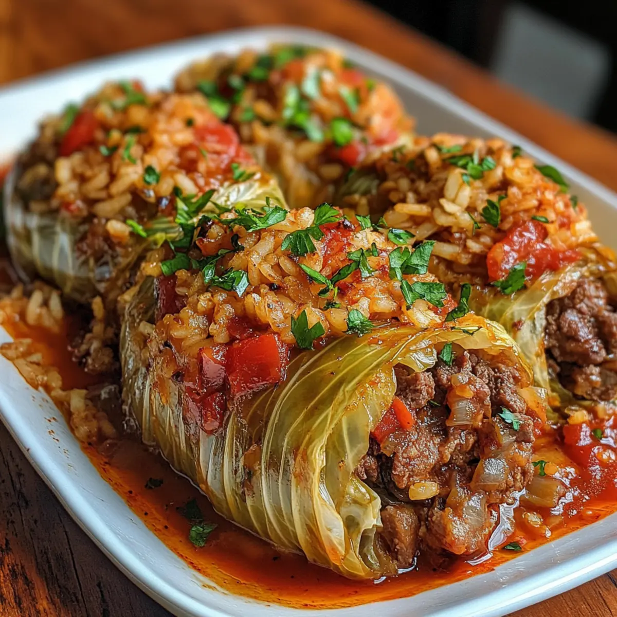 Mediterranean Beef and Rice Stuffed Cabbage