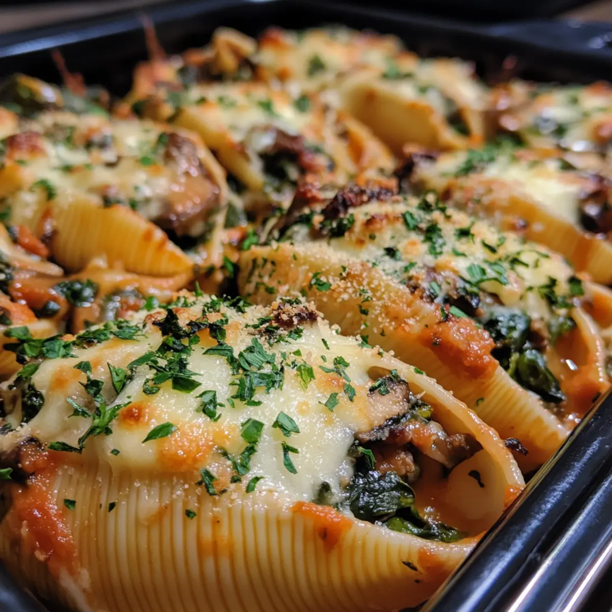 Spinach and Mushroom Stuffed Shells
