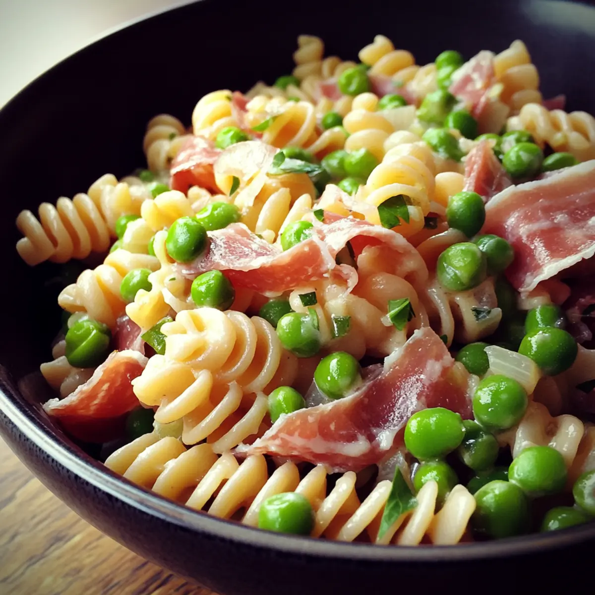 Spring Pea and Prosciutto Pasta Salad