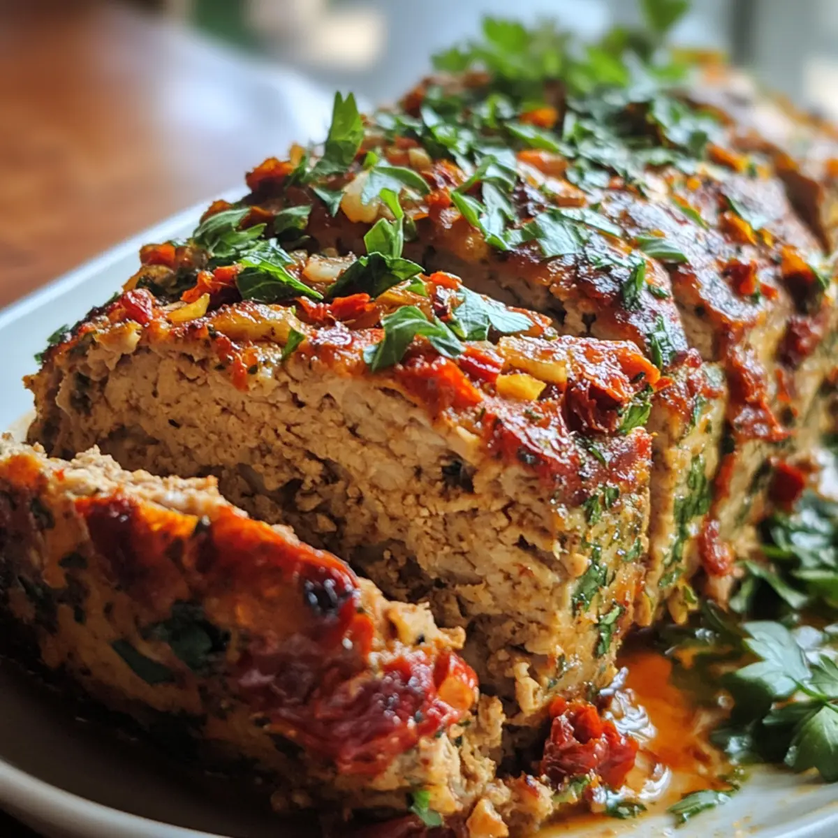 Mediterranean Turkey Meatloaf with Sun-Dried Tomatoes
