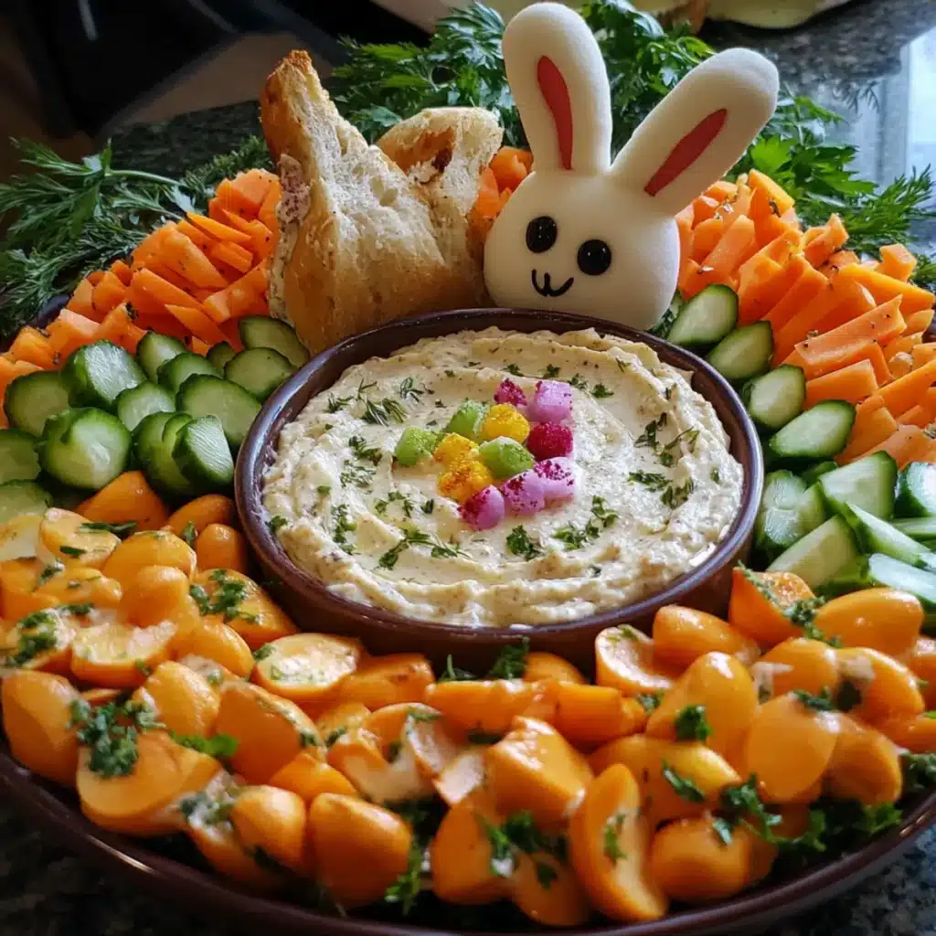 Spring Crudité Platter with Bunny Bread Bowl Dip recipe