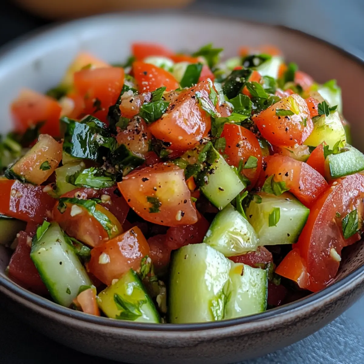Mediterranean Tomato and Cucumber Chopped Salad
