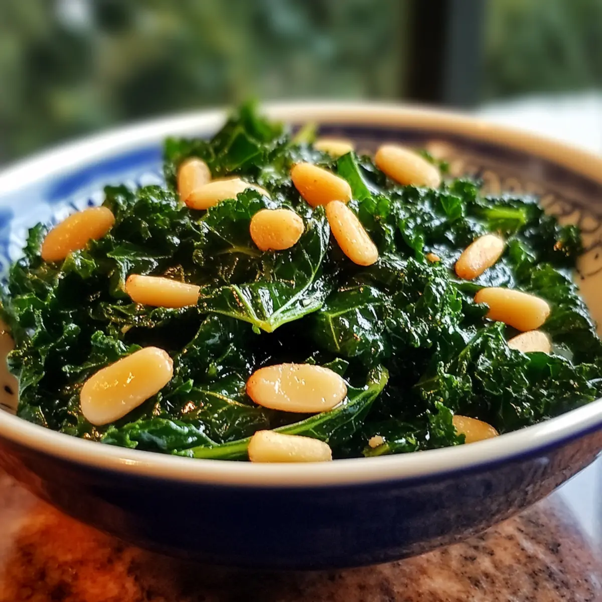 Sautéed Kale with Pine Nuts and Golden Raisins recipe