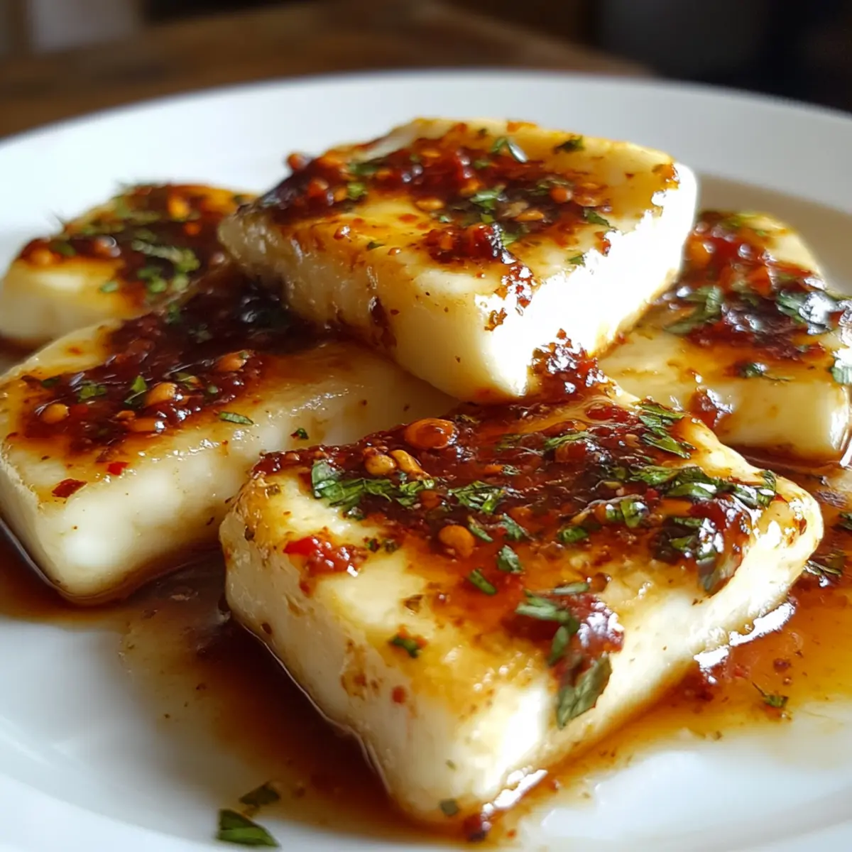 Baked Halloumi with Chili Jam