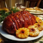 Glazed Ham with Pineapple Rings