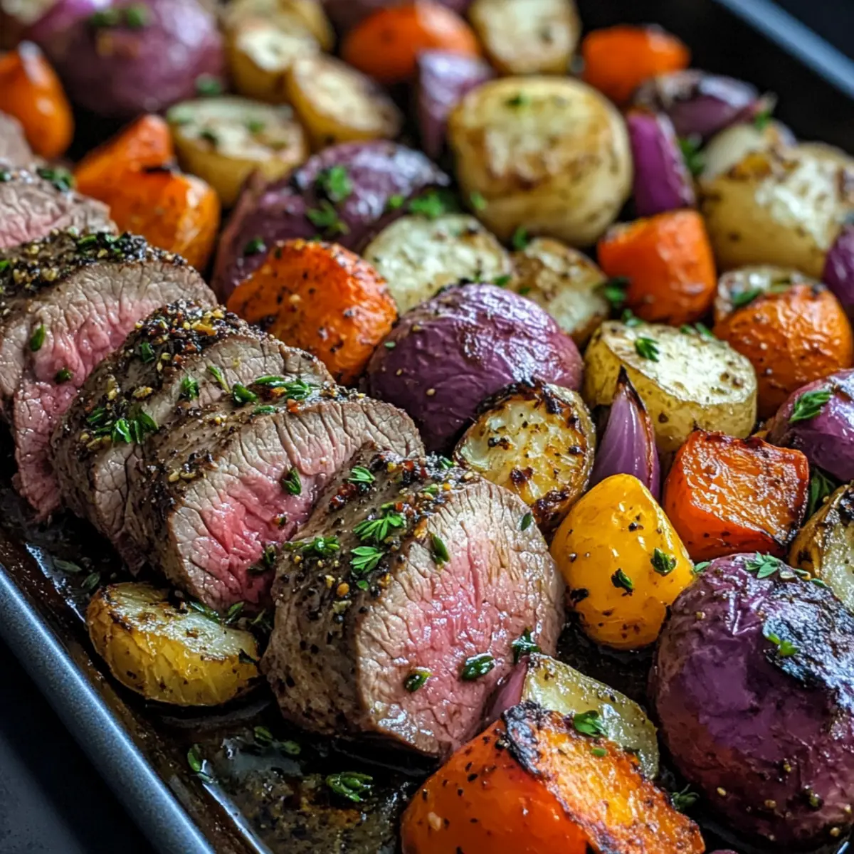 Sheet Pan Beef Tenderloin & Roasted Vegetables