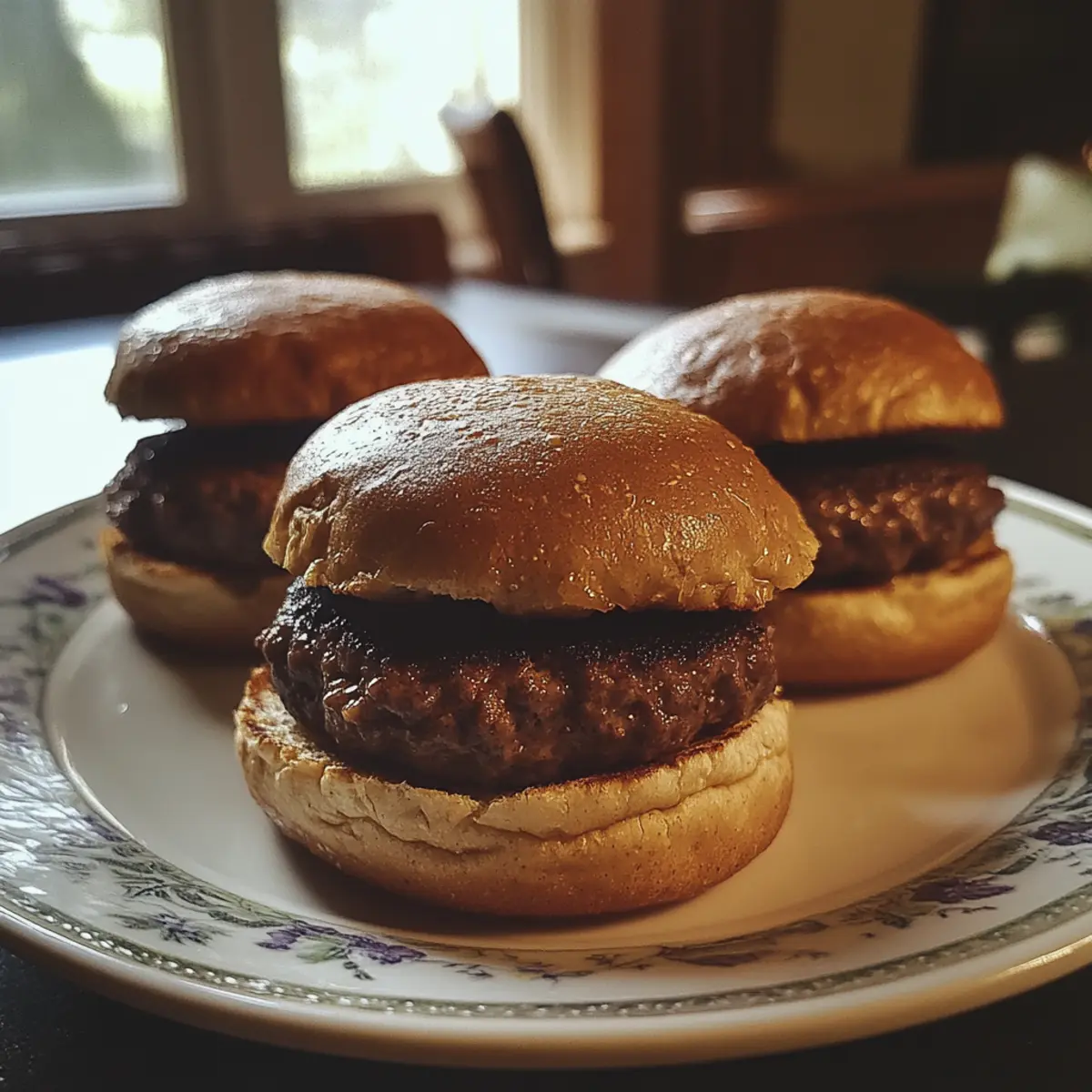 Mini Beef Sliders on Whole Wheat Buns