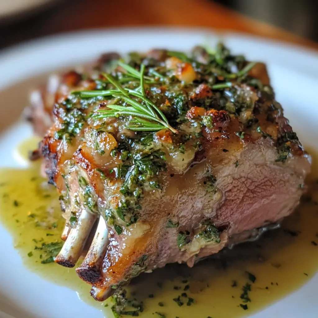 Oven-Roasted Lamb Shoulder with Herb Sauce