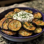 Air-Fried Eggplant Slices with Garlic Yogurt