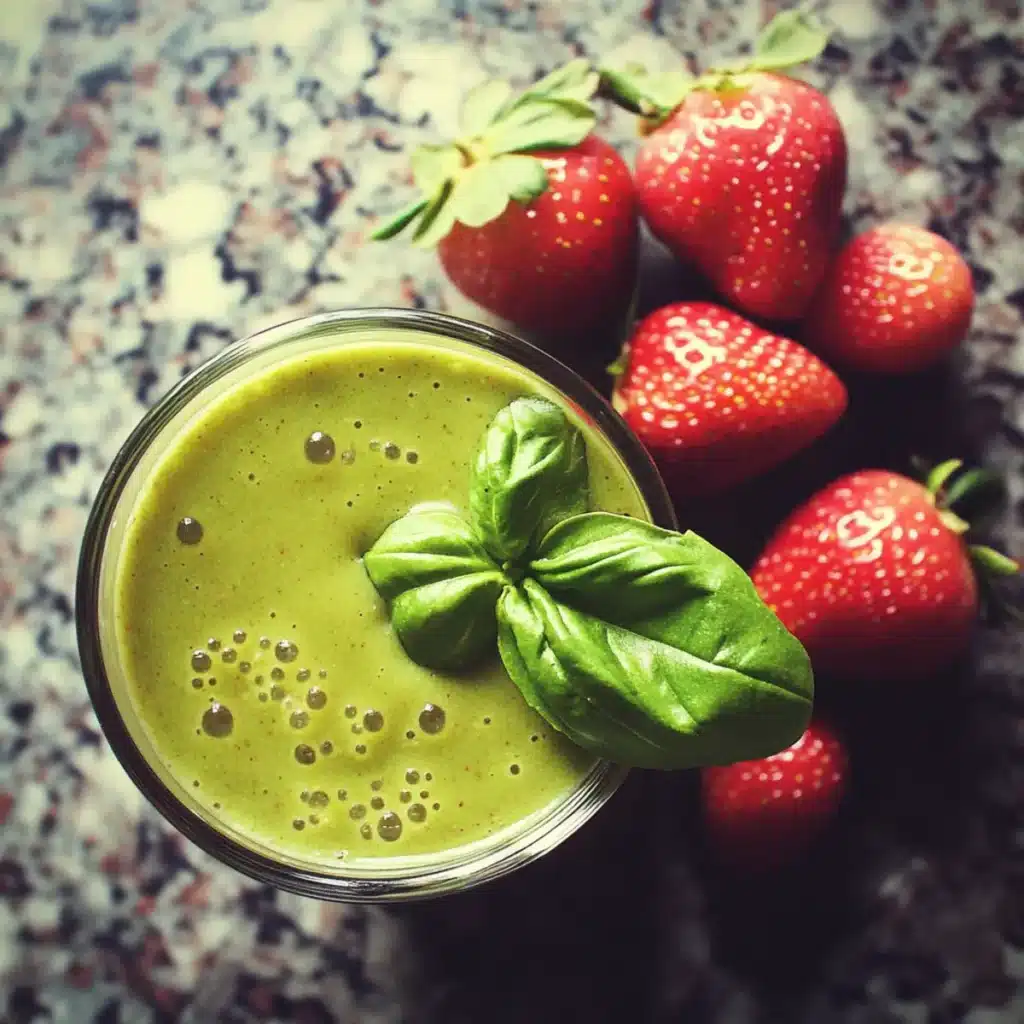 Basil and Strawberry Green Smoothie