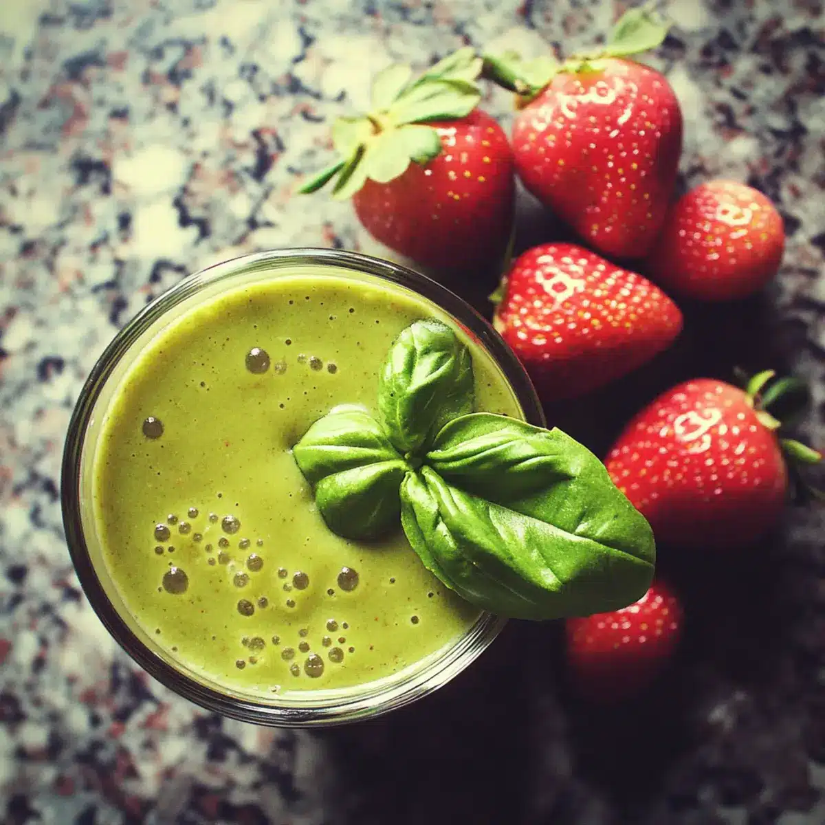 Basil and Strawberry Green Smoothie