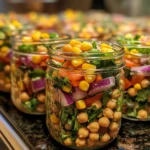 Roasted Chickpea and Corn Salad Jars