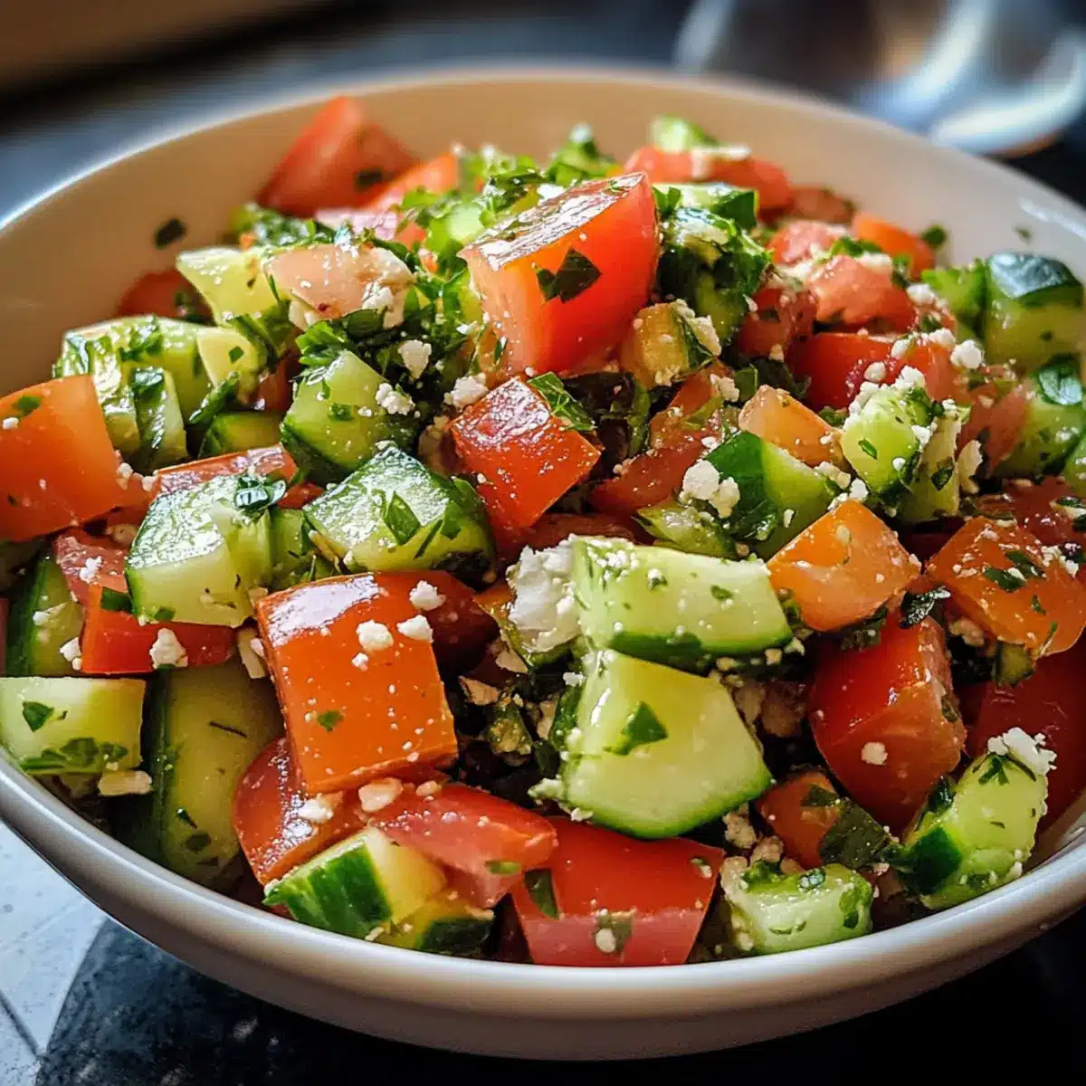 Mediterranean Tomato and Cucumber Chopped Salad recipe