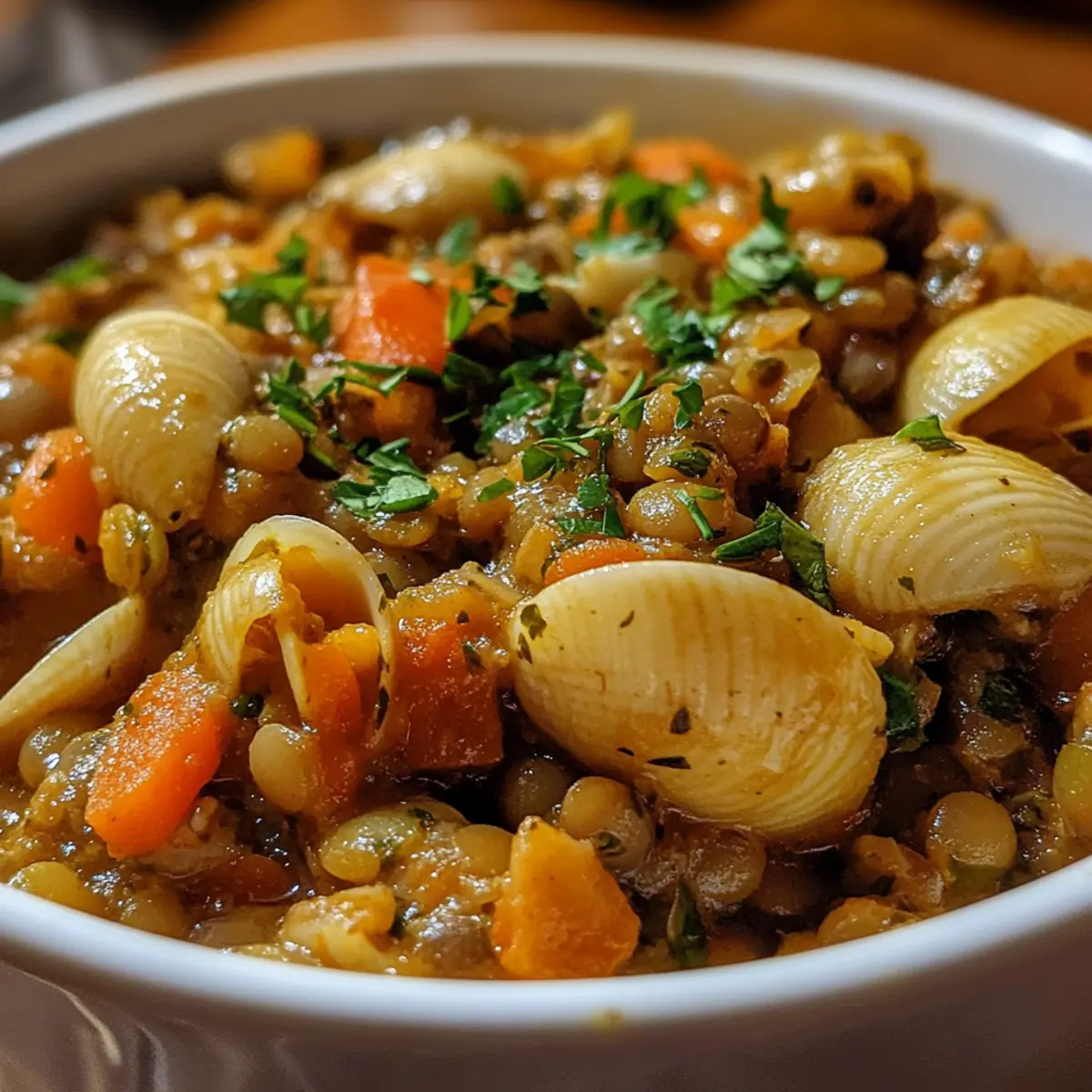 Shells and Savory Lentil Herb Pot recipe