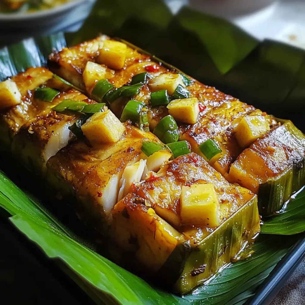 Steamed Fish in Banana Leaves recipe