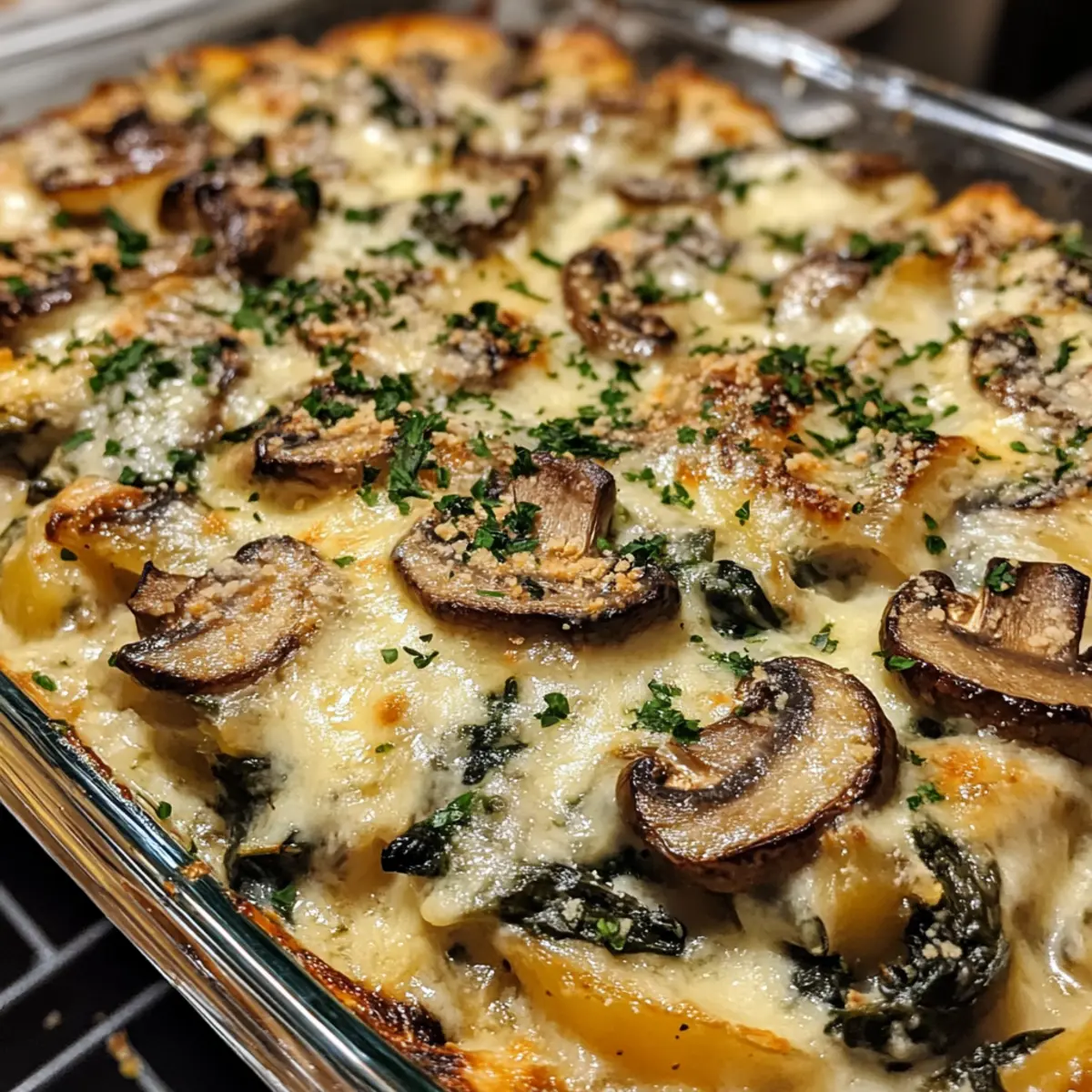 Creamy Baked Mushroom & Spinach Comfort Casserole