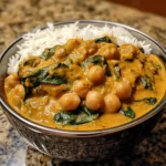 Creamy Coconut Chickpea Spinach Meatless Curry