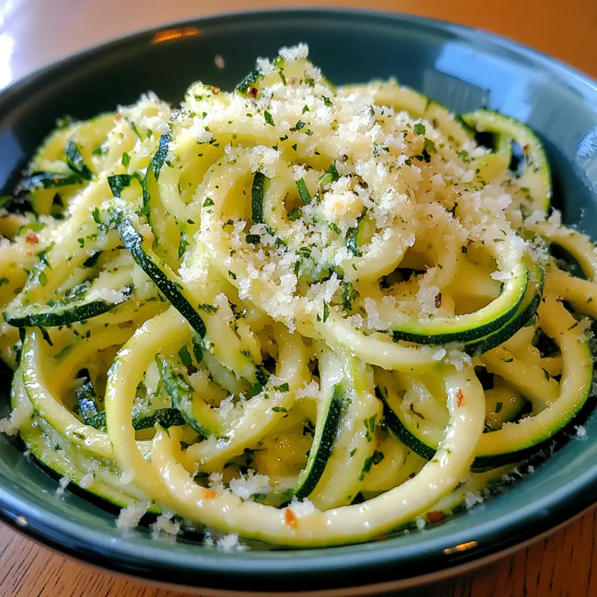 Garlic Butter Zucchini Noodles with Parmesan